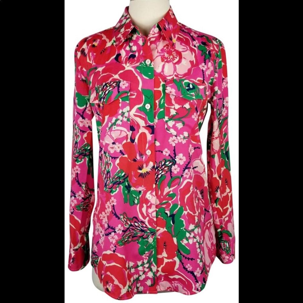 🆕 Lilly Pulitzer “A Thing Called Love” Floral Blouse 🌺🌸🍃💞